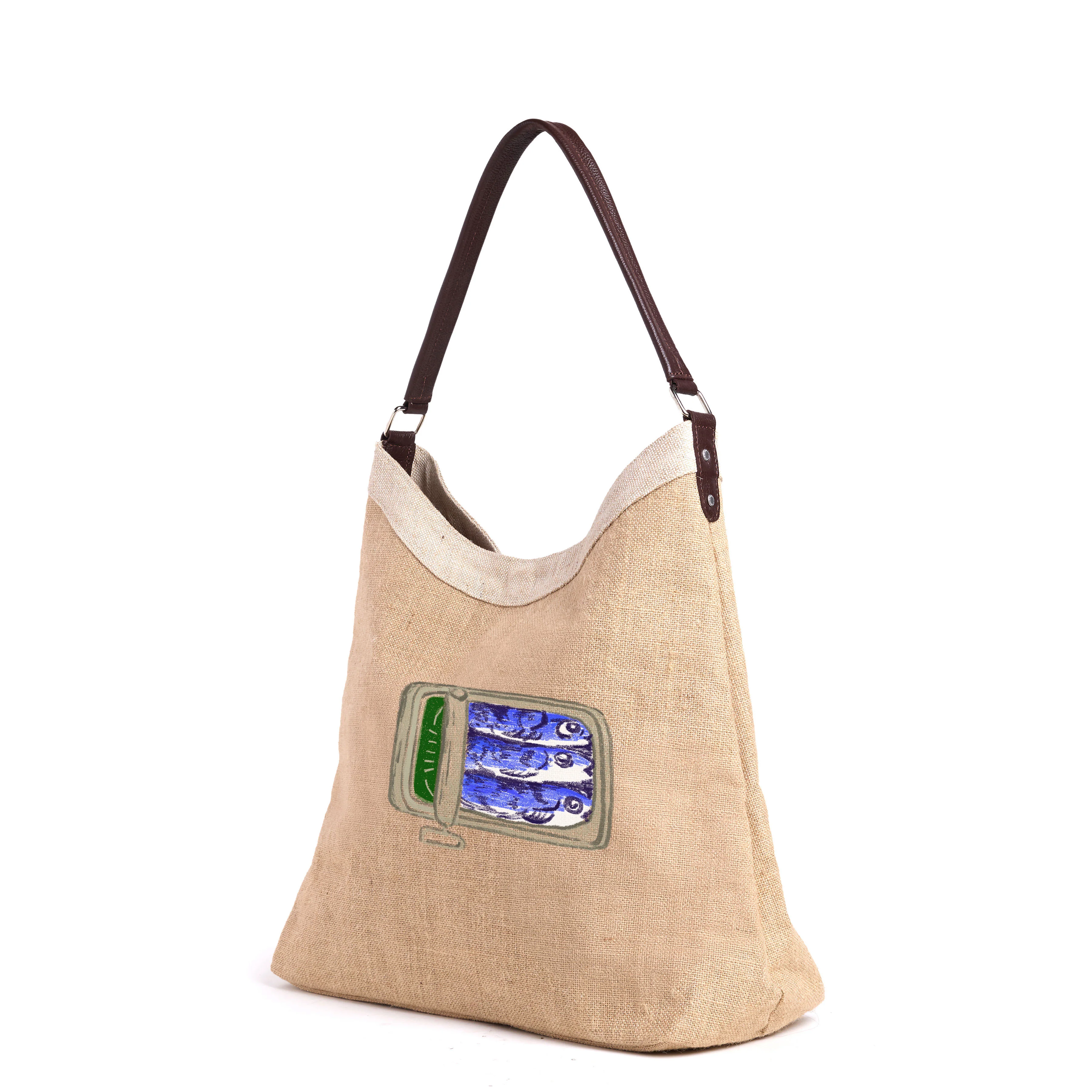 Crescent Tote in Natural Tinned Sardines - Image 2