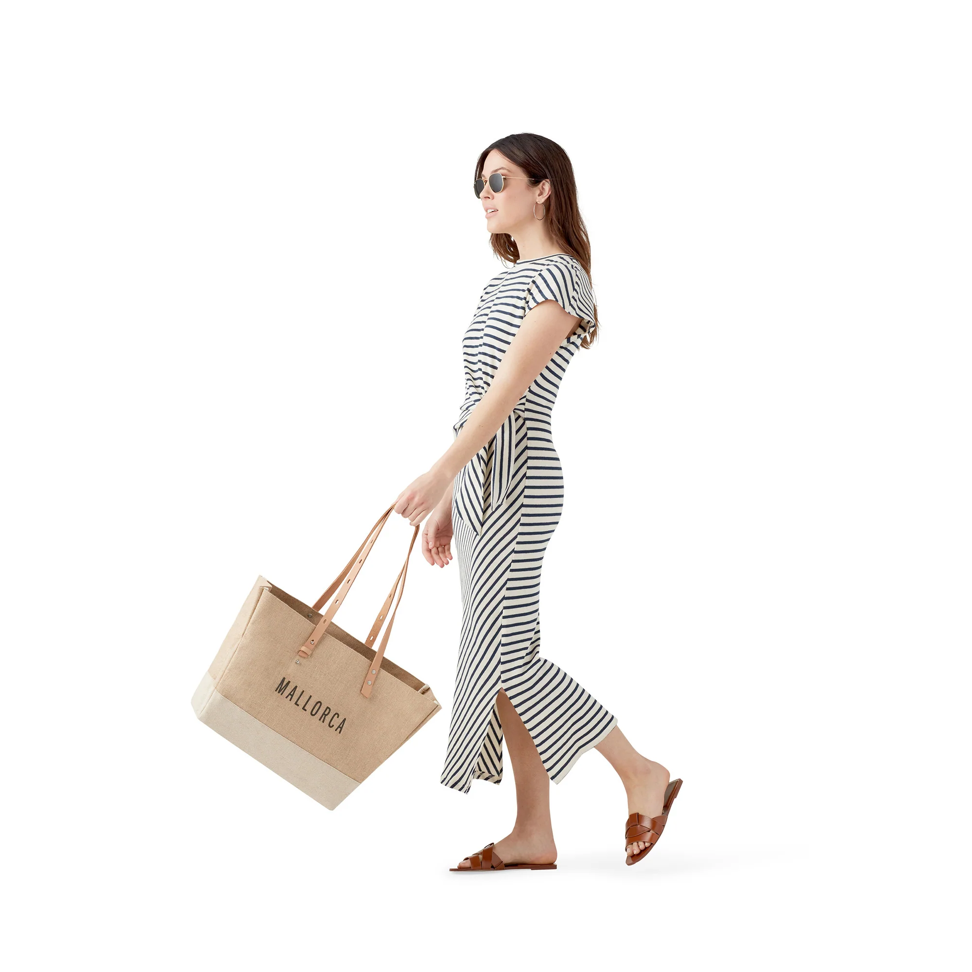 Shoulder Market Bag in Natural - Image 3