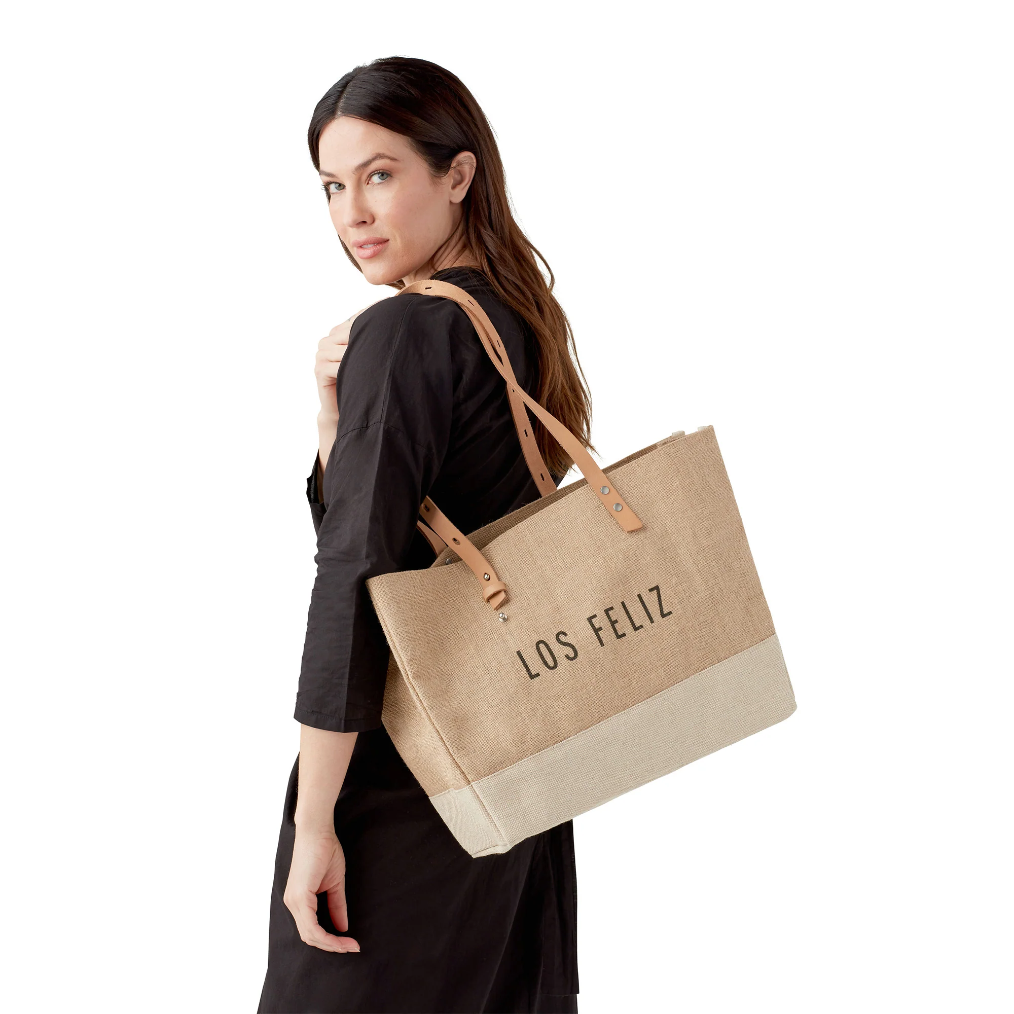 Shoulder Market Bag in Natural - Image 4