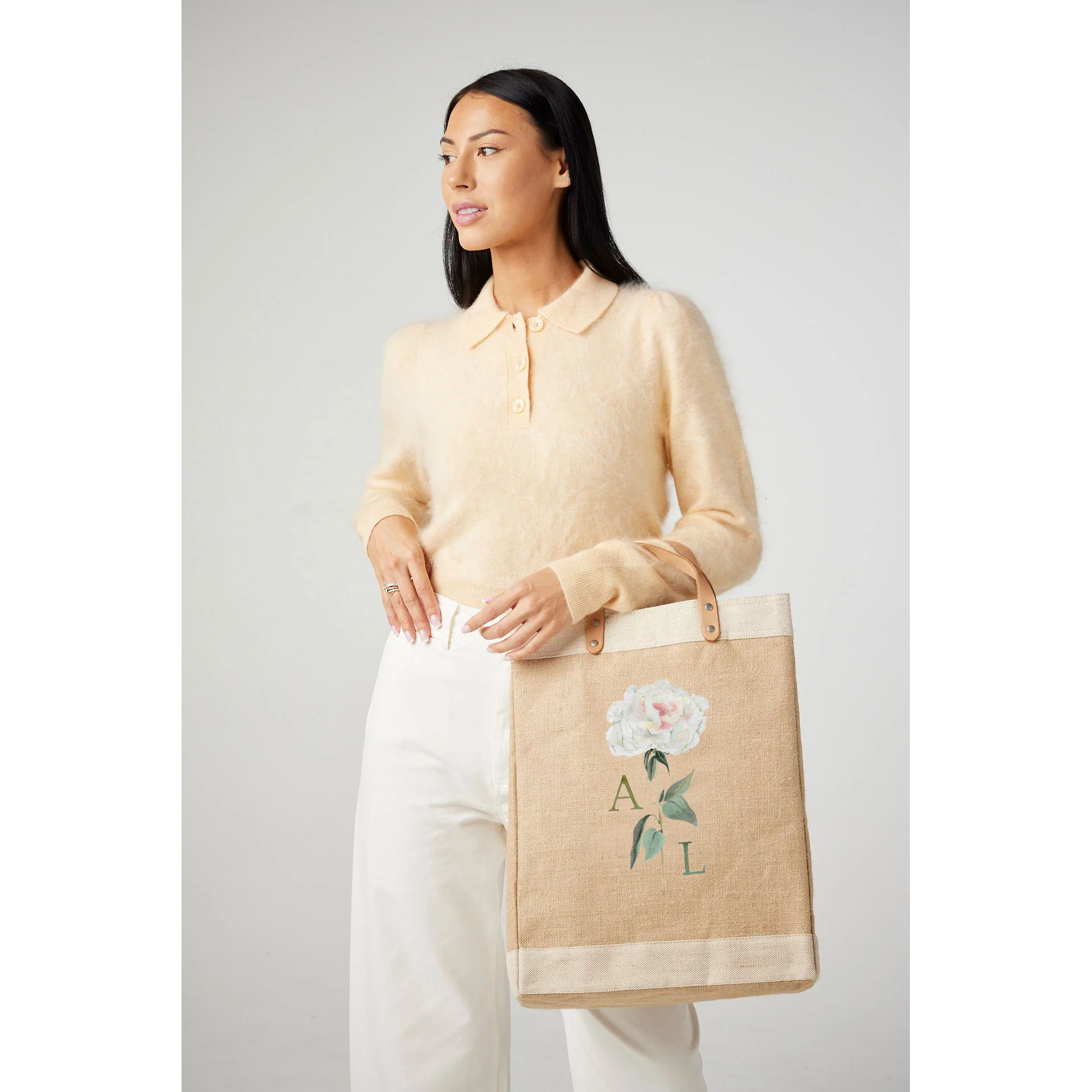 Market Bag in Natural Peony by Amy Logsdon - Image 4