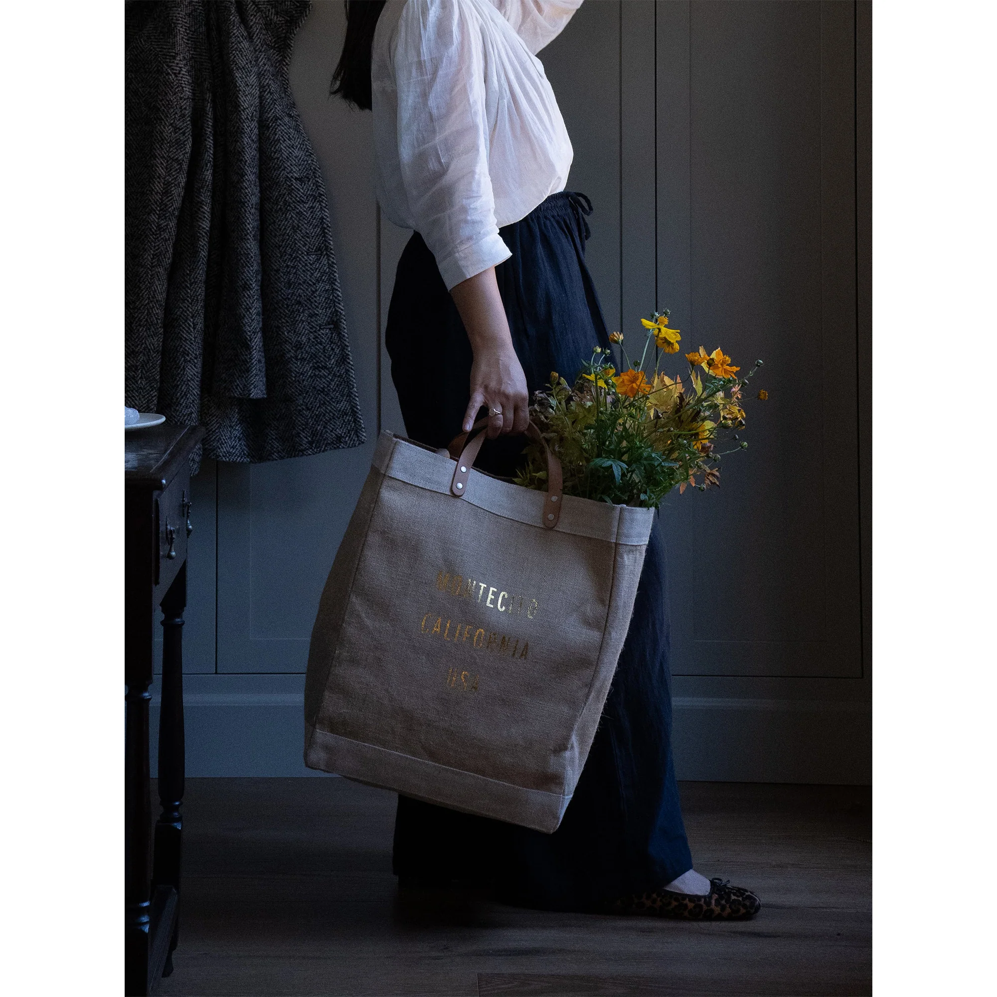 Market Bag in Natural Gold Foil - Image 13