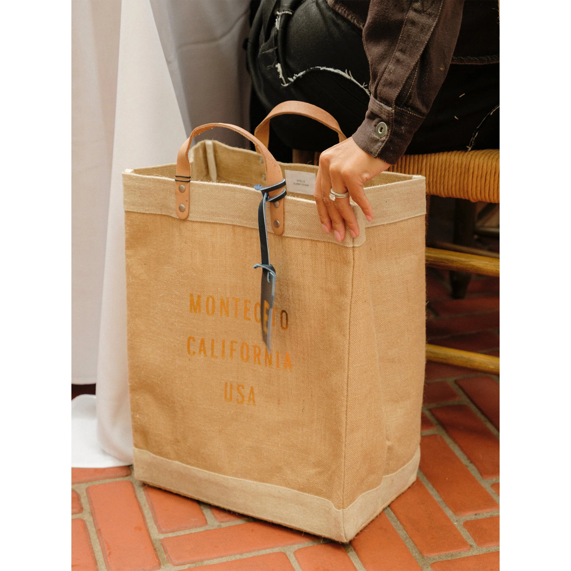 Market Bag in Natural Gold Foil - Image 14