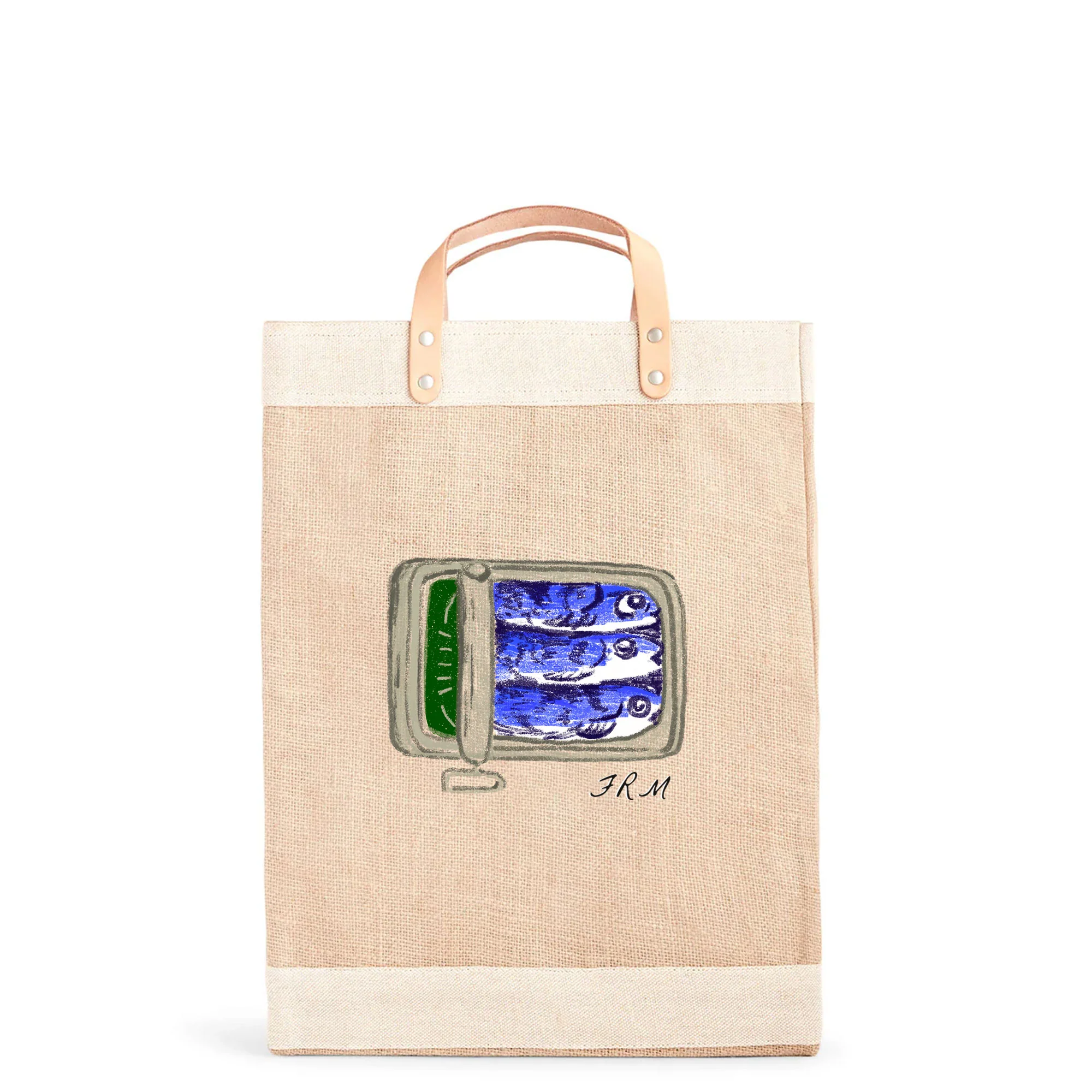 Market Bag in Natural Tinned Sardine