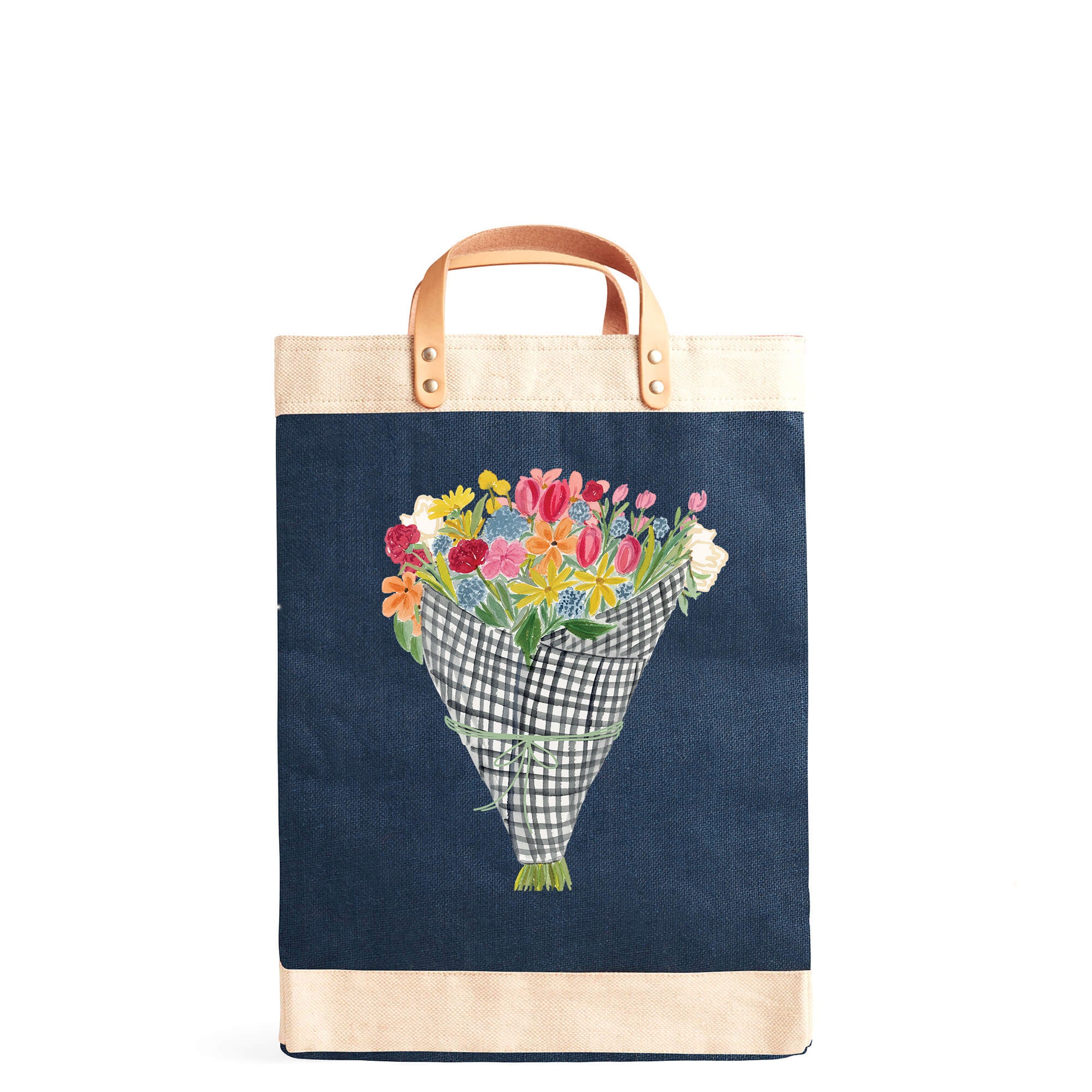 Market Bag in Navy Flower Stand by Amy Logsdon - Image 8