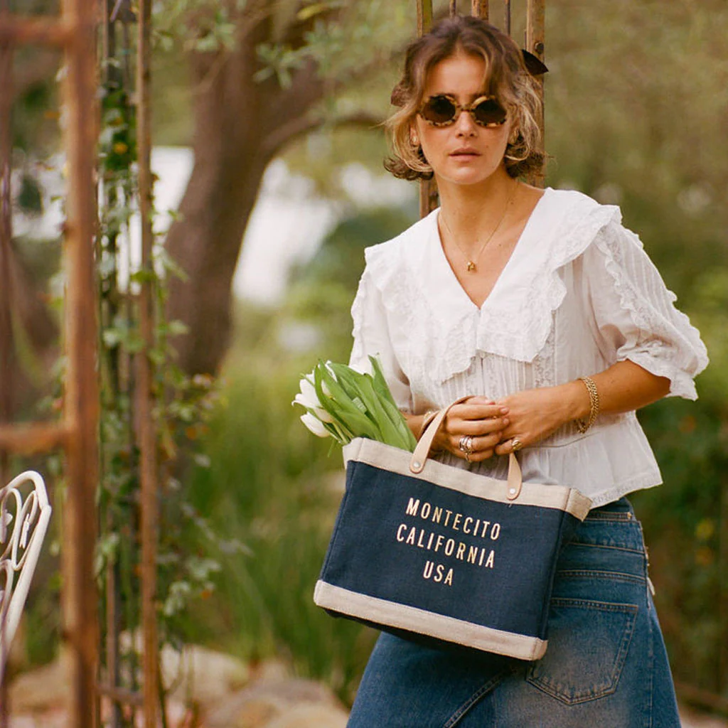 Market Tote in Navy Gold Foil - Image 4