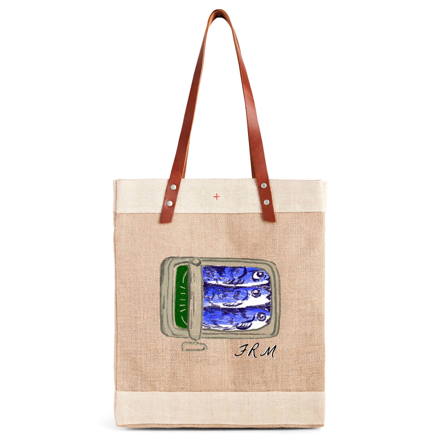 Market Tote in Natural Tinned Sardine