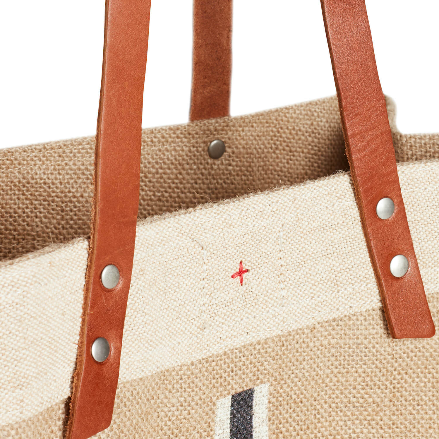 Market Tote in Natural with Black Monogram - Image 14