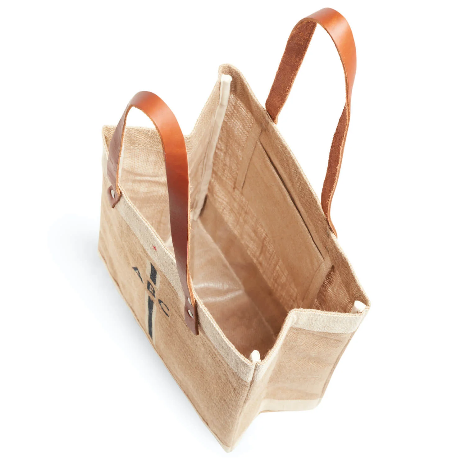 Market Tote in Natural with Black Monogram - Image 8