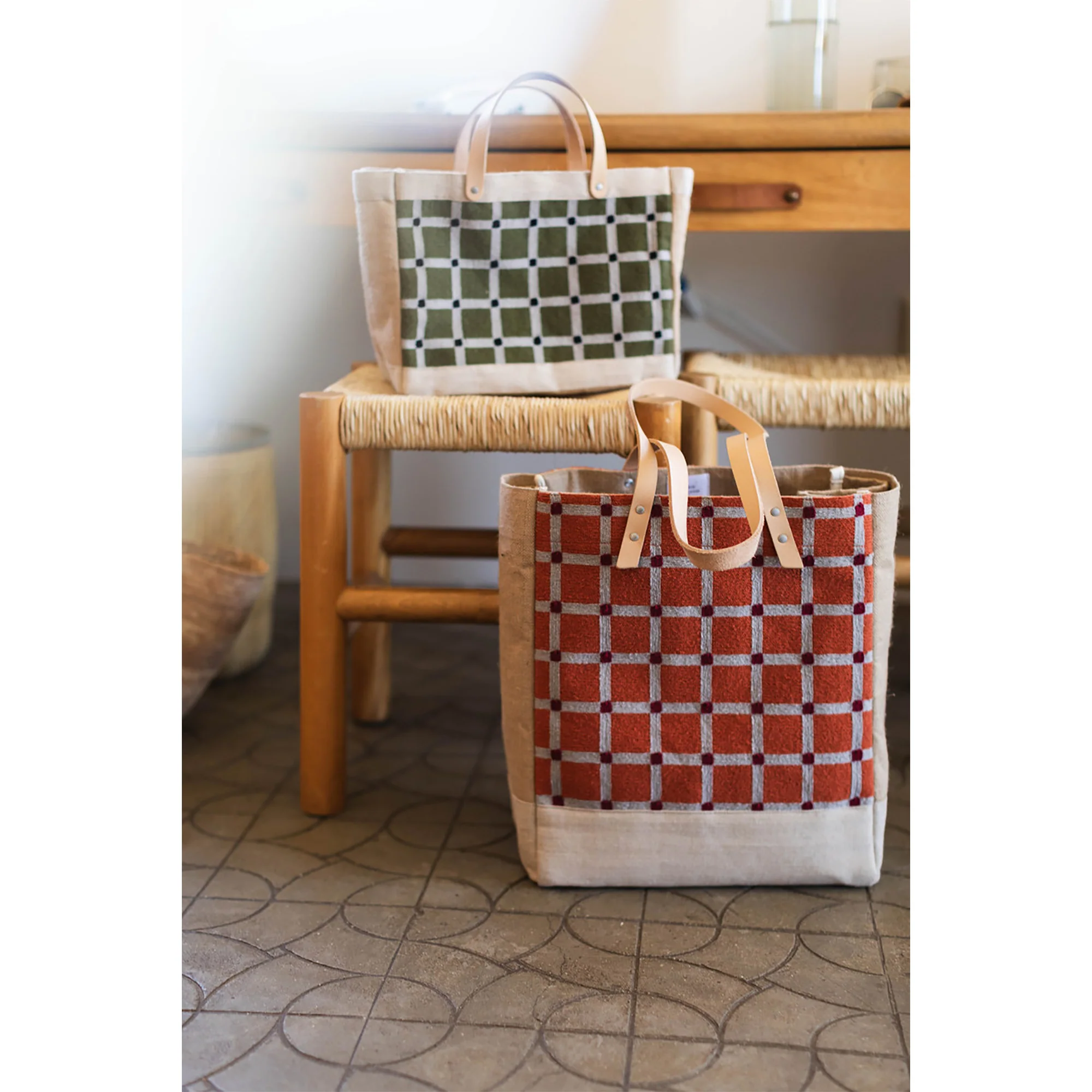 Petite Market Bag in Chenille Window Brick - Image 4