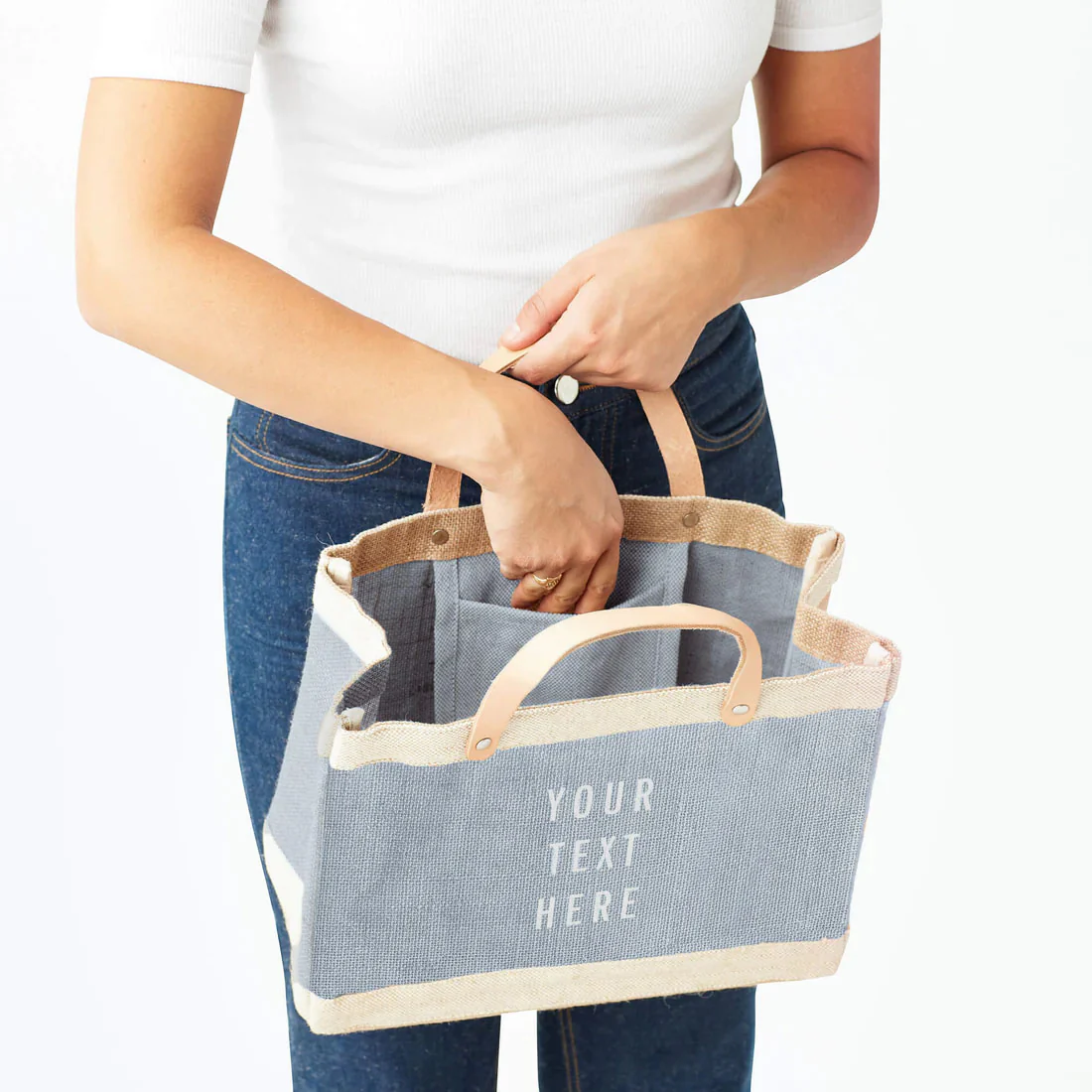 Petite Market Bag in Cool Gray - Image 11