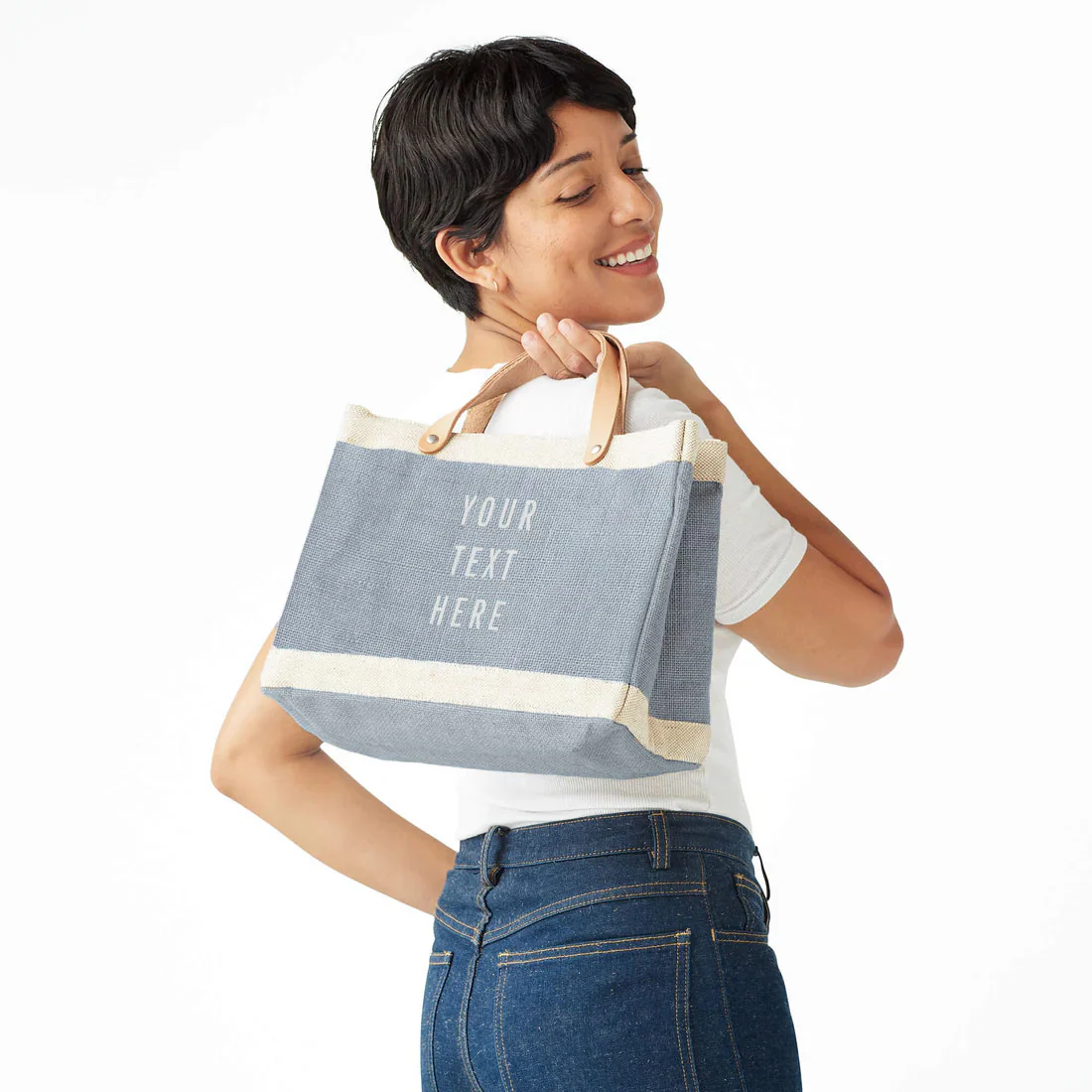 Petite Market Bag in Cool Gray - Image 3
