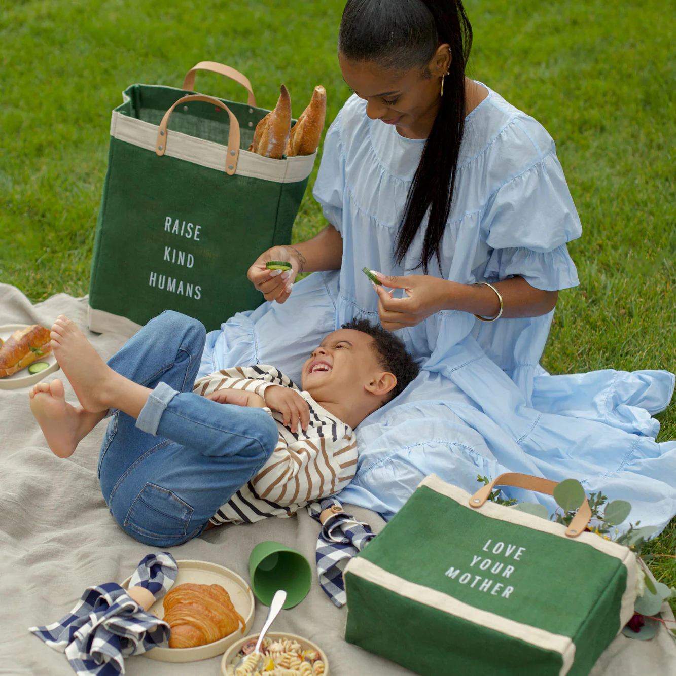 Petite Market Bag in Field Green - Image 4