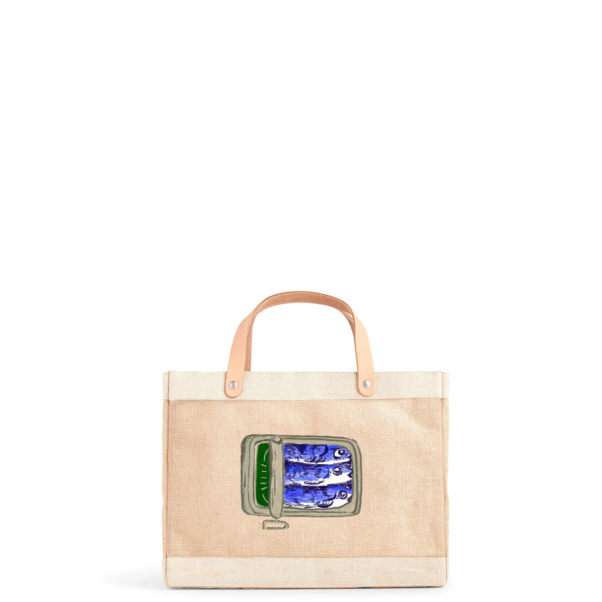 Petite Market Bag in Natural Tinned Sardine - Image 6