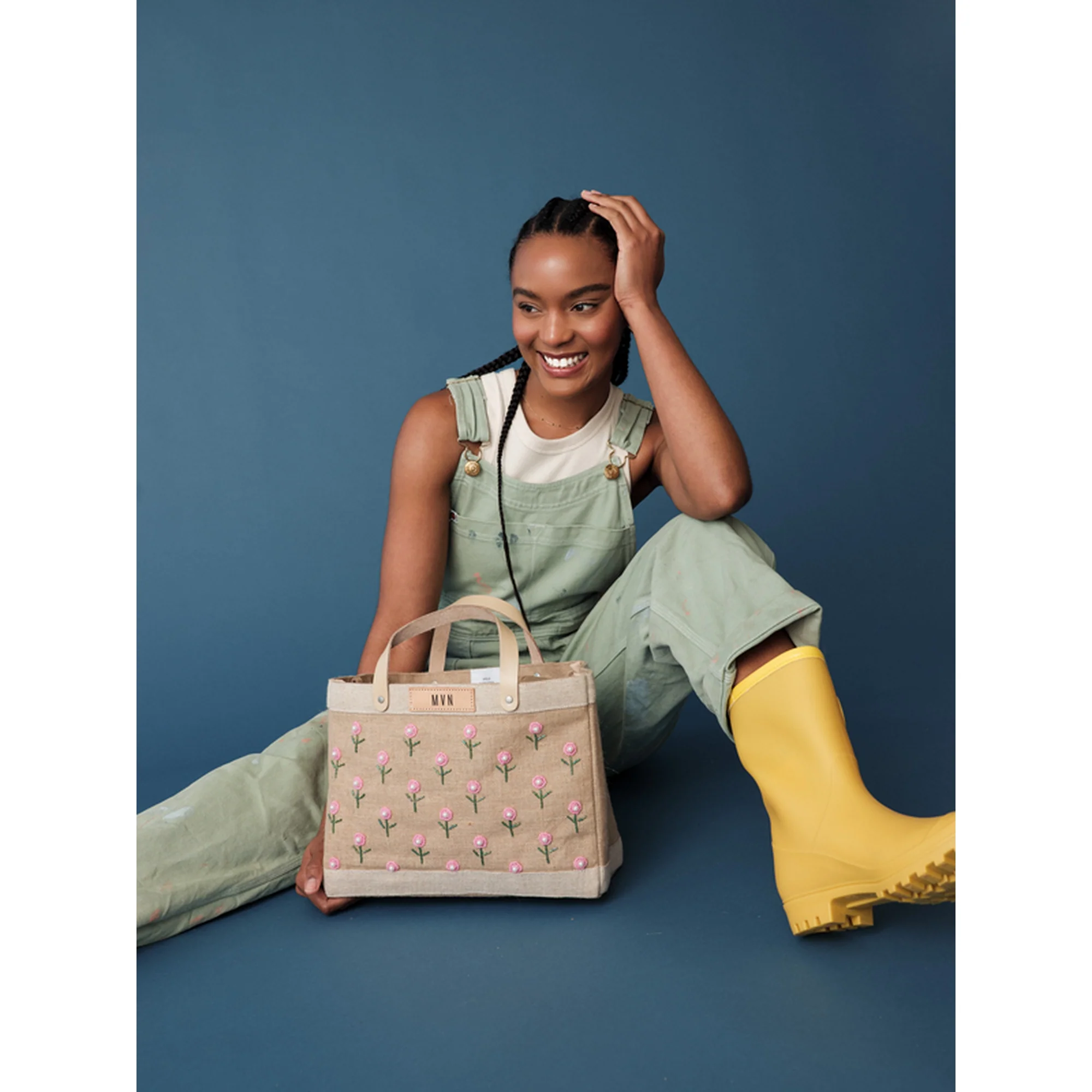 Petite Market Bag with Beaded Flowers | Ships: June 15 - Image 2