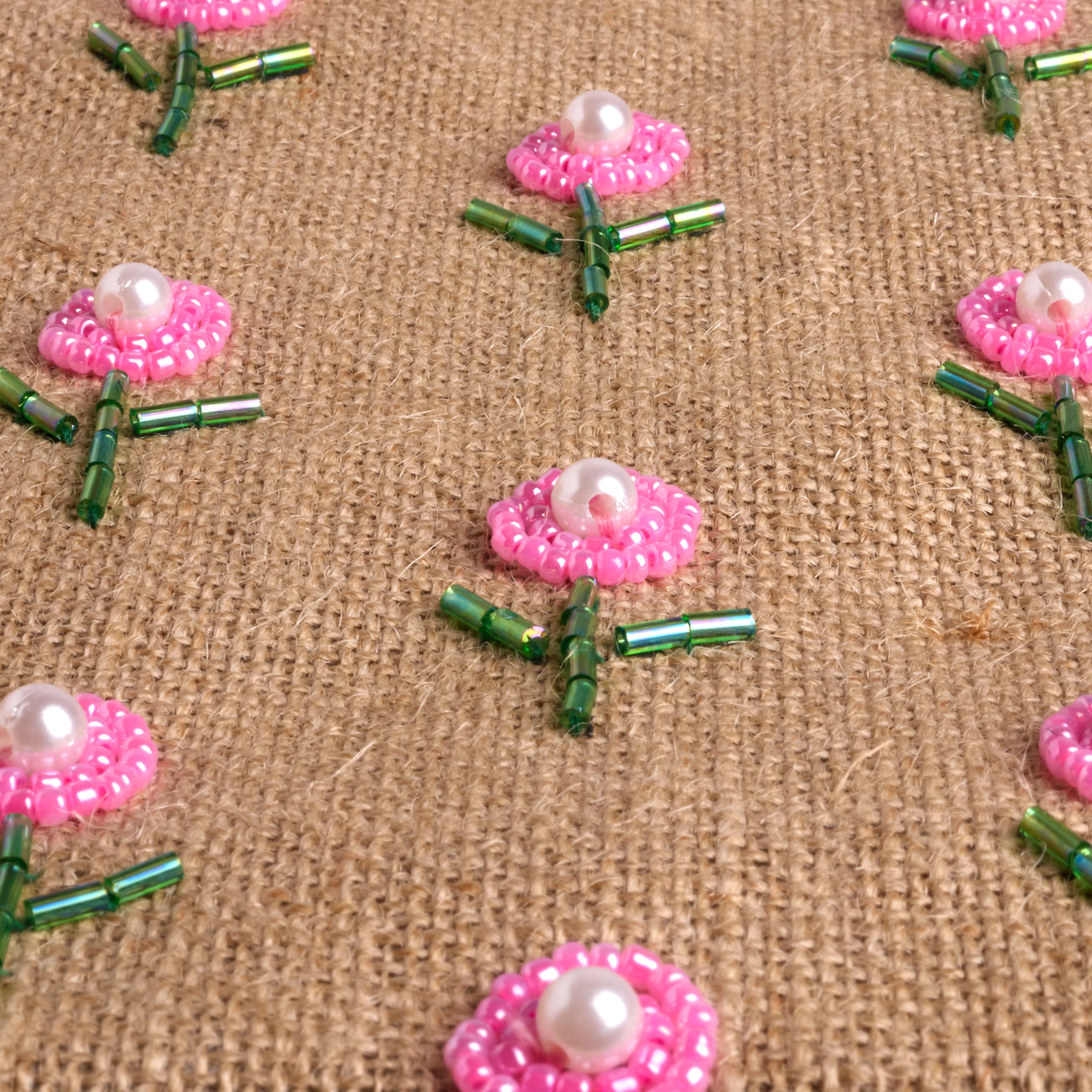 Petite Market Bag with Beaded Flowers | Ships: June 15 - Image 3