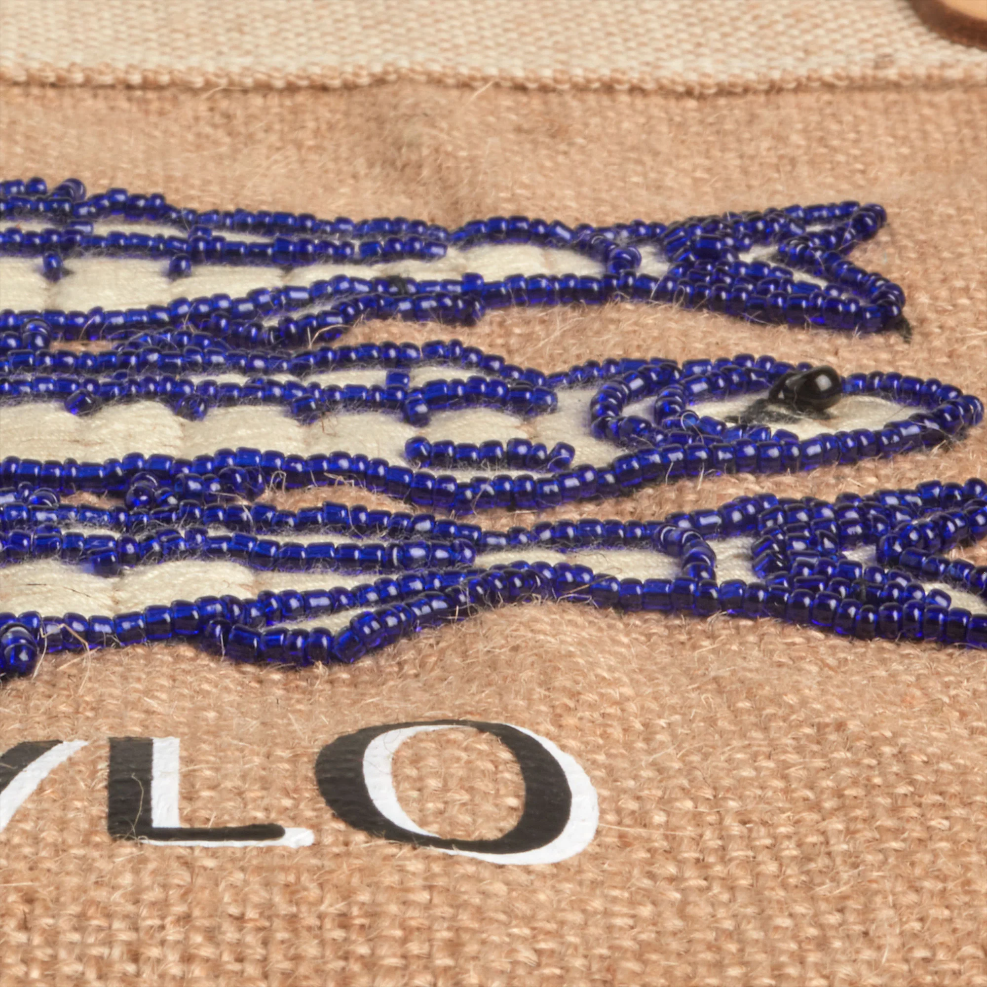 Petite Market Bag with Beaded Sardines - Image 3